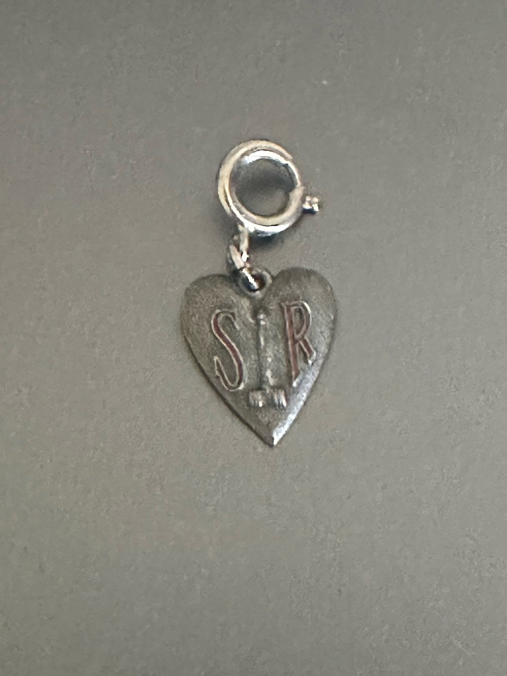 Vintage 1970s Collectible Charm SR Gavel Heart Design Morgans Sterling Silver